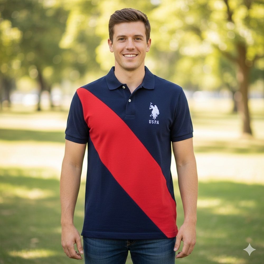 NWT U.S. Polo Assn Men’s Color Block Shirt Size M